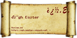 Ágh Eszter névjegykártya